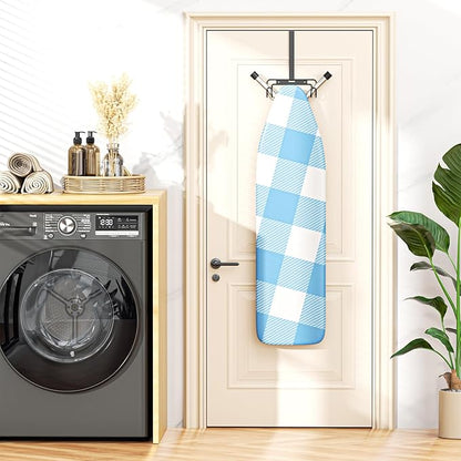 Ironing Board Holder Wall Mount, Over The Door Ironing Board Holder, Over The Door Or Wall Mount Ironing Board Hanger for Y & T Leg Iron Boards (Black)