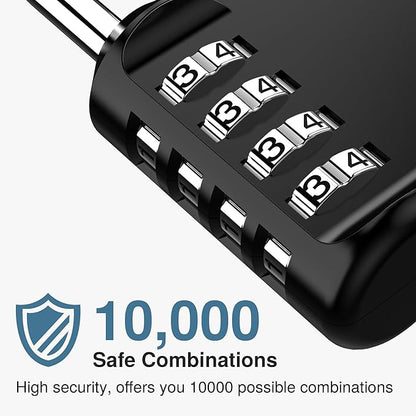 Puroma 1 Pack Combination Lock for Locker 4 Digit Outdoor Waterproof Padlock for School, Gym, Sports, Fence, Toolbox, Gate, Case, Outdoor, Hasp Storage, Cabinets (Black)