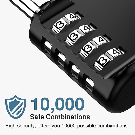 Puroma 1 Pack Combination Lock for Locker 4 Digit Outdoor Waterproof Padlock for School, Gym, Sports, Fence, Toolbox, Gate, Case, Outdoor, Hasp Storage, Cabinets (Black)