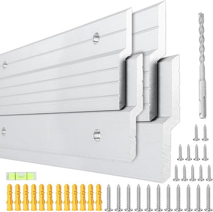 2 Pairs French Cleat Hanger 41 inch, 500 Lbs Load Heavy Duty Mirror Mounting Hardware Aluminum Z Clips Wall Interlocking Bracket Hangers Picture Hanging Kit for Hanging Mirror Picture Cabinet