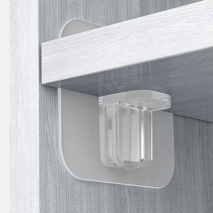 AccEncyc 12 Pcs Punch Free Shelf Support Pegs Self Adhesive Shelves Clips Shelf Pegs for Shelves No Drill Shelf Bracket Holders Pin for Kitchen Cabinet Book Shelves Closet Clapboard Layer (1-Peg)