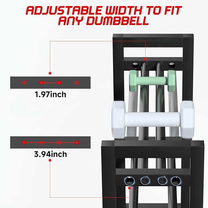 Dumbbell Rack 3 Tier Weight Rack for Home Gym 31 IN Length Adjustable Dumbbell Stand 450 lb Capacity Storage Stand Weight Storage Gym Organizer