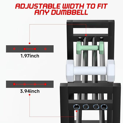 Dumbbell Rack 3 Tier Weight Rack for Home Gym 31 IN Length Adjustable Dumbbell Stand 450 lb Capacity Storage Stand Weight Storage Gym Organizer