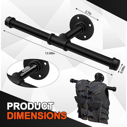 Weight Vest Hanger Wall Mount Heavy Duty Tactical Gear Police Vest Holder Motorcycle Helmet Rack Stand for Gym Home Garage Train Armor Breastplate Backpack Organizers