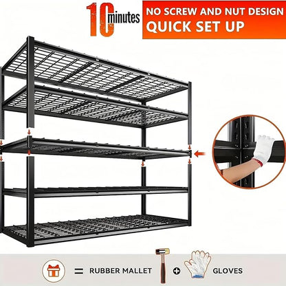 Garage Shelving, Heavy Duty Storage Shelves Metal Shelf Unit Adjustable Industrial Storage Racks for Shop,Warehouse,Basement (5T 84 * 55 * 24, 5)