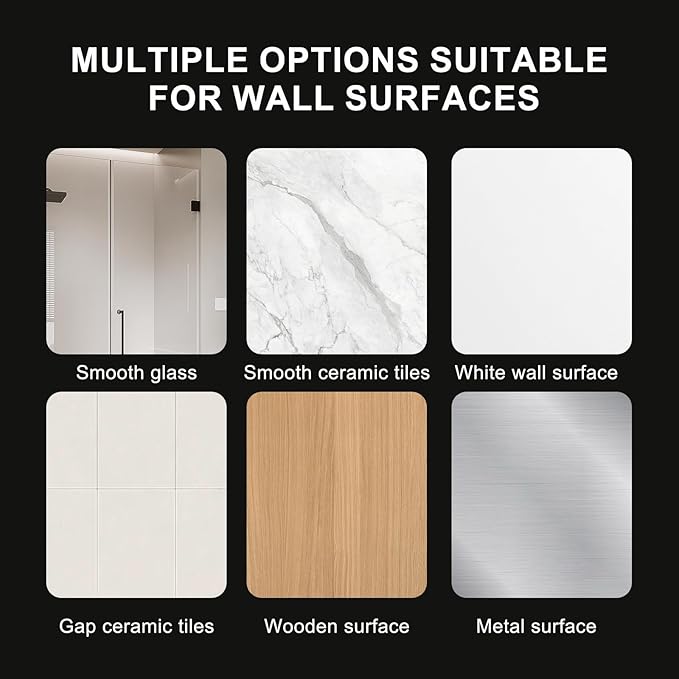 Strong Adhesive Adjustable Shower Head Holder- Wall Mounted Heavy Duty Shower Head Shelf Bracket, Plastic Bracket Stick on Wall, Mount ABS- Shower Head Holder for Handheld Shower Heads (Silver, 1)