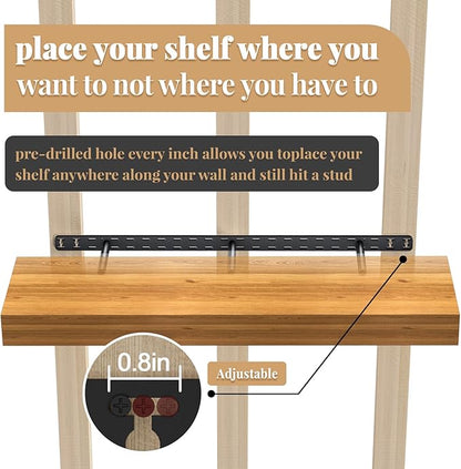 2pcs Floating Shelf Hardware Heavy Duty Hidden Shelf Brackets Support,Wall Mounting Invisible Floating Shelves Bracket with Jig (46" x 8" x 1.5")