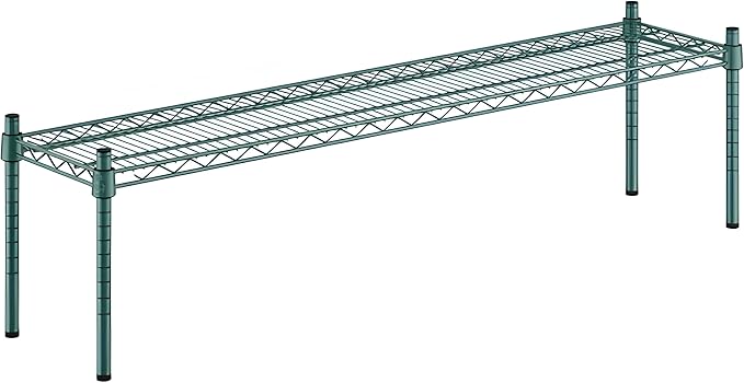 12" x 54" x 14" Green Epoxy Wire Storage Shelf, Dunnage Rack, Commercial 1 Tier Small Shelf