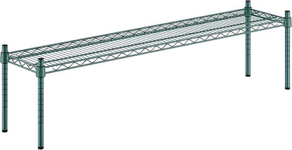 12" x 54" x 14" Green Epoxy Wire Storage Shelf, Dunnage Rack, Commercial 1 Tier Small Shelf
