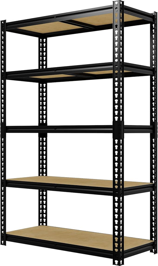 Heavy Duty Garage Storage Shelves, 2500 Lbs Capacity, 5-Tier Adjustable Storage Shelving Unit, 40" L x 20" W x 72" H Metal Shelving Racks for Kitchen Pantry Basement Bathroom Laundry