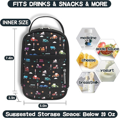 Small Insulated Lunch Bag- Snack Bag- Mini Cooler Bag with Handle for Travel,Work,School(Storage Space below 20oz)- Also Suitable for Pairing with Food Jar