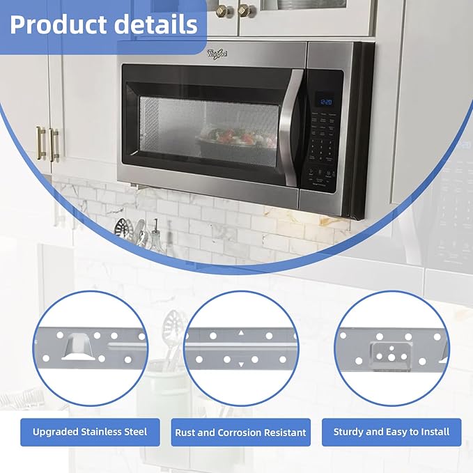 W11025649 Microwave Mounting Bracket Compatible with Whirlpool Kitchen-Aid Amana Maytag Microwave Wall Mount Plate Replace 4545957, AP6245752, PS12074431, W10440498, W10245177 Microwave Wall Mount