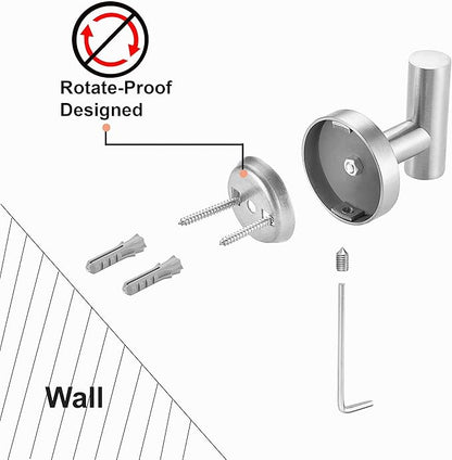 Nolimas Bathroom Towel Hooks SUS 304 Stainless Steel Coat Hook Round Clothes Towel Coat Robe Hook Cabinet Closet Door Sponges Holder for Bath Kitchen Garage Hotel,Wall Mounted, Brushed Nickel, 2Pack