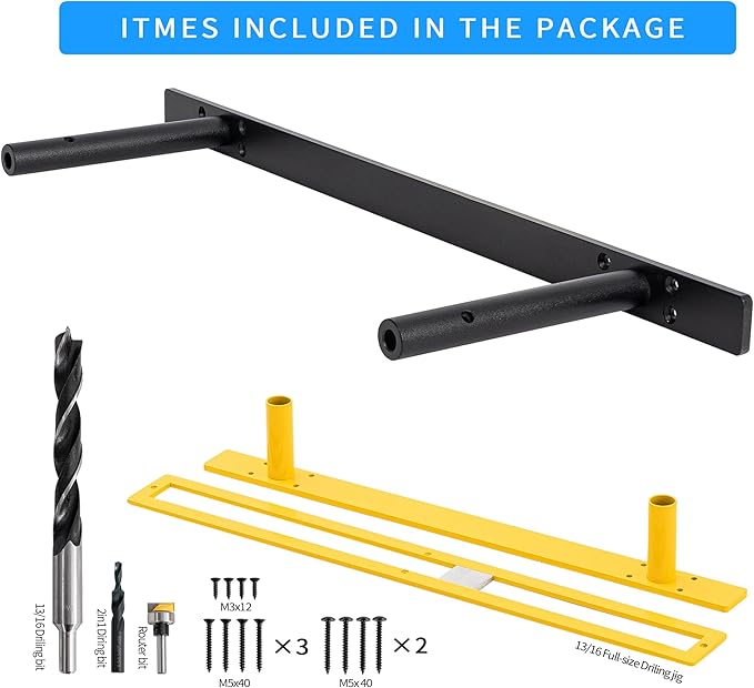 Floating Shelf Brackets, 22 inch Premium Kit, Matte Black, Alloy Steel, Wall Mount