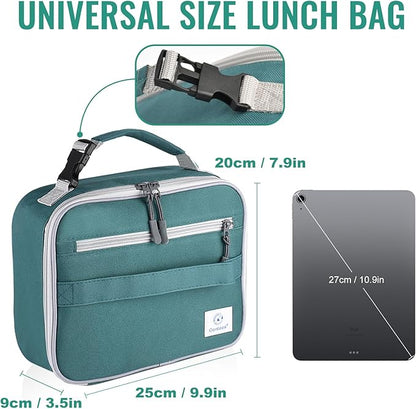 Genteen Lunch Box Kids,Insulated Lunch Bag Kids Boys Girls,Soft Bag Mini Cooler Back to School Thermal Meal Tote Kit Lunch Box for School,Work,Outdoor (Green)