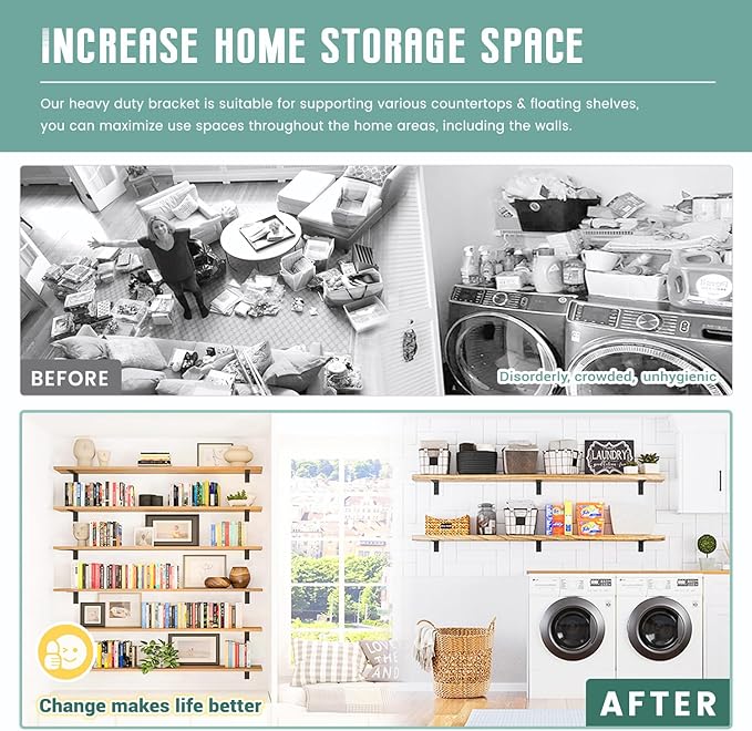 Countertop Support Brackets 3 Pack L Bracket Countertop Brackets 14" x 6" x 2.5" Heavy Duty 3/8" Thick Shelf Brackets Metal Corbels L Shape Bracket for Wood Shelf/Quartz/Granite/Concret Countertops