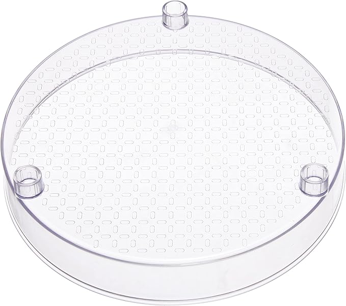 Amazon Basics Lazy Susan Turntable Organizer,9" Diameter,2 Tier,Clear,(Pack of 8)