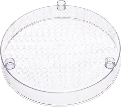 Amazon Basics Lazy Susan Turntable Organizer,9" Diameter,2 Tier,Clear,(Pack of 8)
