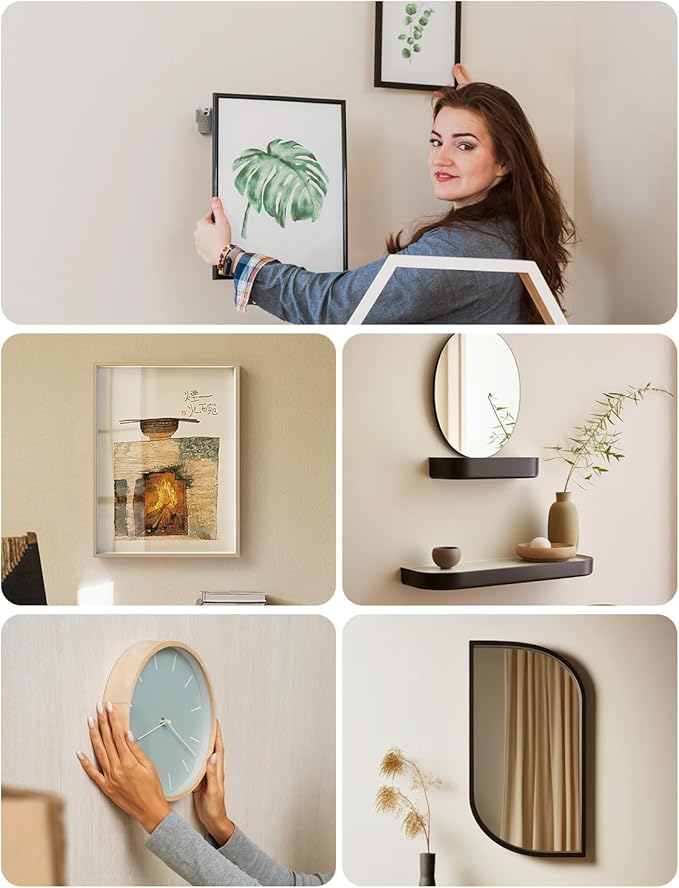 Picture Hangers Claw Hooks for Drywall：20Pcs Wall Picture Frame Hanging Hooks - No Damage Heavy Duty Art Picture Mirror Photo Poster Painting Hanger Hardware Kit - Claw for Room Office Decor