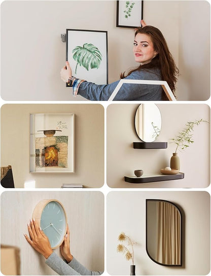 40Pcs Claw Picture Hangers for Drywall: Wall Picture Hanging Hooks No Damage - Heavy Duty Picture Frame Hooks Kit - Picture Hangers for Large Art Picture Photo Poster Painting Mirror Decor