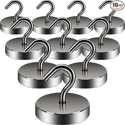 Neosmuk Magnetic Hooks, Cruise Ship Essentials, 100lb+ Heavy Duty Magnetic Hooks for Cruise Cabins, Refrigerator, Grill, Hanging, and Travel | Extra Strong Must-Haves Magnet Hook,Gunmetal Color.