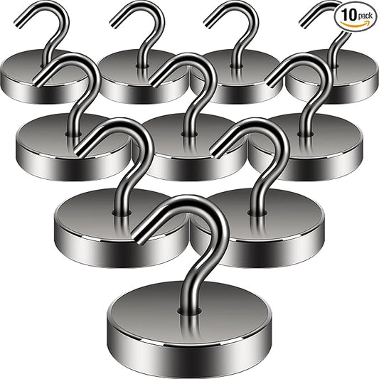 Neosmuk Magnetic Hooks, Cruise Ship Essentials, 100lb+ Heavy Duty Magnetic Hooks for Cruise Cabins, Refrigerator, Grill, Hanging, and Travel | Extra Strong Must-Haves Magnet Hook,Gunmetal Color.