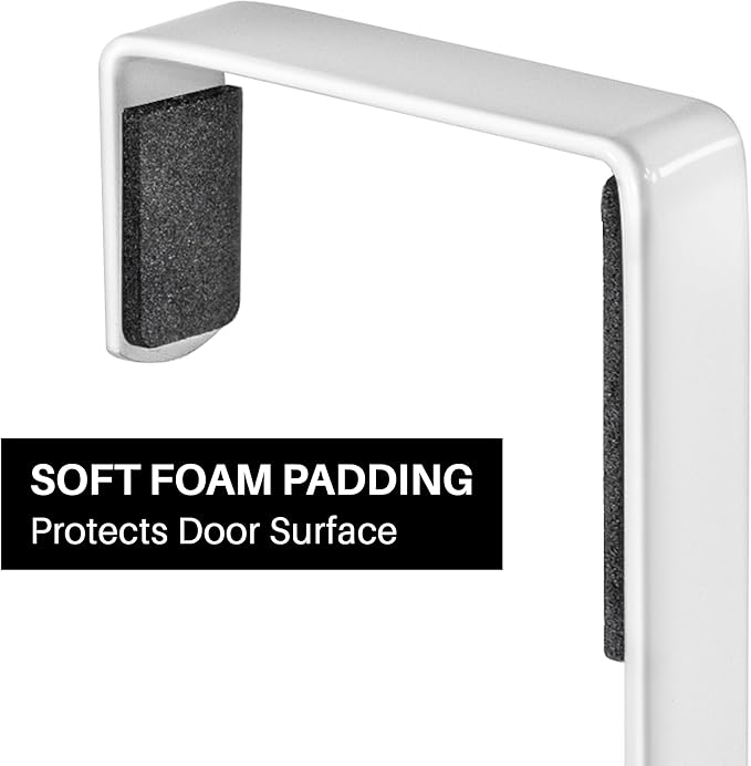 LYNK Professional® Home™ Over The Door Hooks - 14 Hook Over The Door Hanger - Over Door Coat Rack - Hanging Towels or Clothes - Bathroom, Bedroom or Laundry Room - Lifetime Ltd. Warranty – White