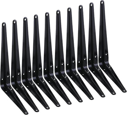 HEART ART 10 Pack Shelf Bracket 10 Inch ,Heavy Duty Shelf Brackets,Floating Shelf Bracket L Brackets,Metal Shelf Brackets for Wall, 10”L x 8”H x1.7”W