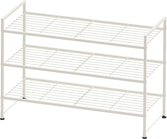 Simple Houseware 3-Tier Stackable Shoes Rack Storage Shelf, White
