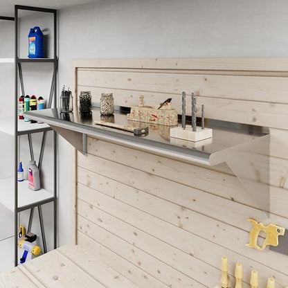 AmGood 16 in. x 48 in. Stainless Steel Wall Shelf | NSF | Metal Shelving | Garage, Laundry, Storage, Utility Room | Restaurant, Commercial Kitchen