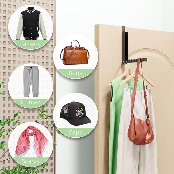 Over The Door Hanger Folding Clothes Drying Rack, Folding Hanging Clothes Rack for Indoor Laundry Room Bathroom Compact Small Space Foldable Portable Over Door Hanging Hook Collapsible