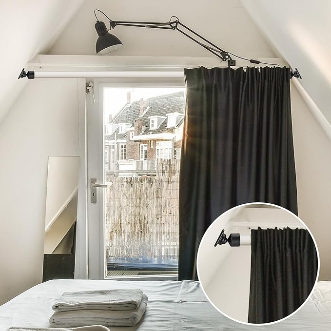 2 Sets Angled Shower Rod Mount for Sloped Walls Angled Wall Bracket for 25 mm Shower Bar Low Cost Solution