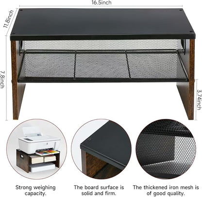 2 Tier Desktop Printer Stand,Multi-Purpose Desk Organizer for Folders,Books,for Fax Machine, Scanner,Home Office