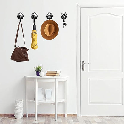 4Pcs Black Bear Decor Key Hook Cabin Decor Coat Hooks Wall Mounted Entryway Dog Leash Black Bear Decor Key Hook Key Holder for Wall Art Cabin Decorations Rustic Cearance