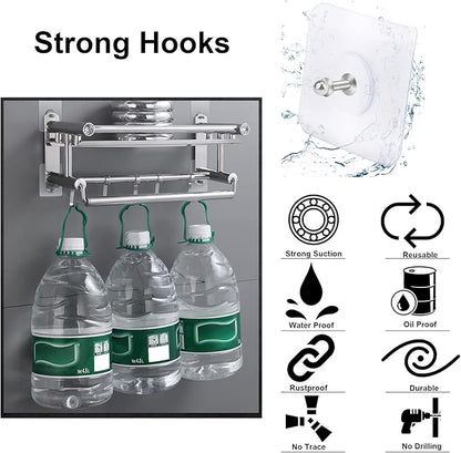 AIERSA Screw Free Sticker,Adhesive Hooks Heavy Duty,Wall Hooks for Hanging,Seamless Screws for Wall Mount,2 in 1 Reusable for Kitchen,Bathroom,Home,Office(7 Pcs, 16mm)