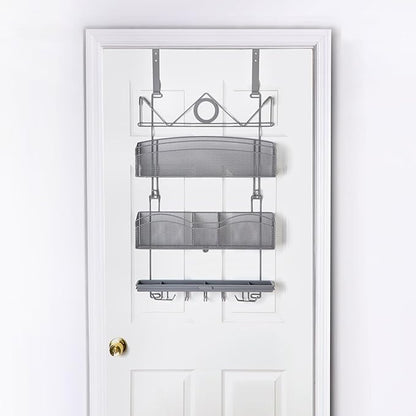 Over The Door #3100 Hanging Storage for Keys and Pet Supplies, All-in-One Rack in Grey Patented