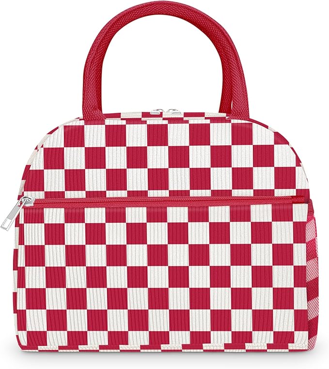 DALINDA Corduroy Lunch Bag Lunch Box for Women Men,Cute Insulated LunchBags,Water-Resistant Cooler Lunch Tote Bag, Reusable LunchBox Large Capacity for Work Travel Picnic