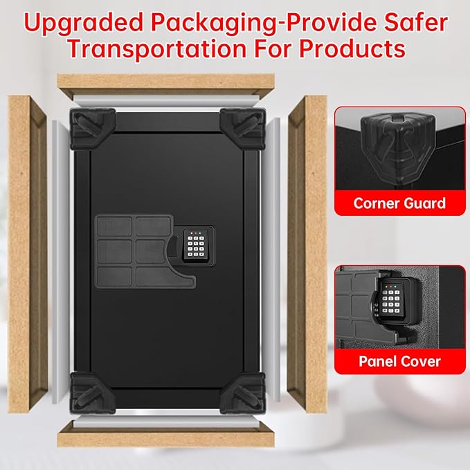 6.0 Cub Large Home Safes Water and Fireproof, Anti-Theft Fireproof Safe Box with Digital Keypad, Spare Keys and Alarm System, Document Safe for Home Money Medicine Valuables