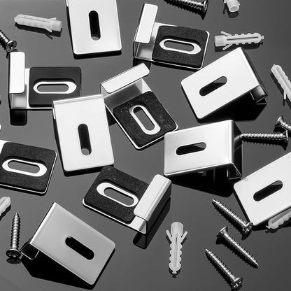 12 Pcs Metal Mirror Holder Clips for Wall Mounting Heavy Duty Frameless Mirror Hangers Hooks Hardware Mounting Clip for Wall Tile Billboard Display(Silver,1/2 Inch)