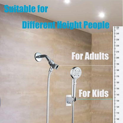 Strong Adhesive and Waterproof Shower Head Holder, Adjustable Handheld Shower Holder Wall Mount Shower Bracket (Silver - 1 Pack)