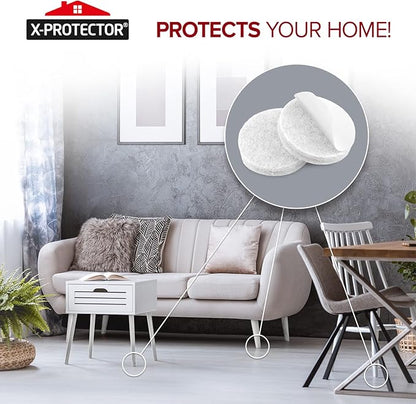 Felt Furniture Pads X-PROTECTOR 133 PCS - Premium Furniture Pads for Hardwood Floors - White Felt Pads for Furniture Feet - The Best Chair Leg Floor Protectors - Protect Your Hard Floors!