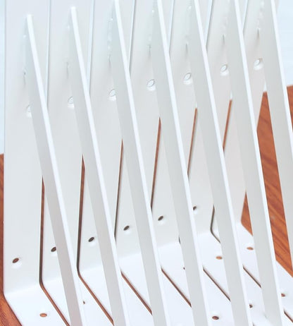 20 Pack L10 x H 8" White Heavy Duty Shelf Brackets with Screws Metal Shelf Brackets Shelf Support Angle Brackets for Shelves L Brackets Heavy Duty Floating Shelf