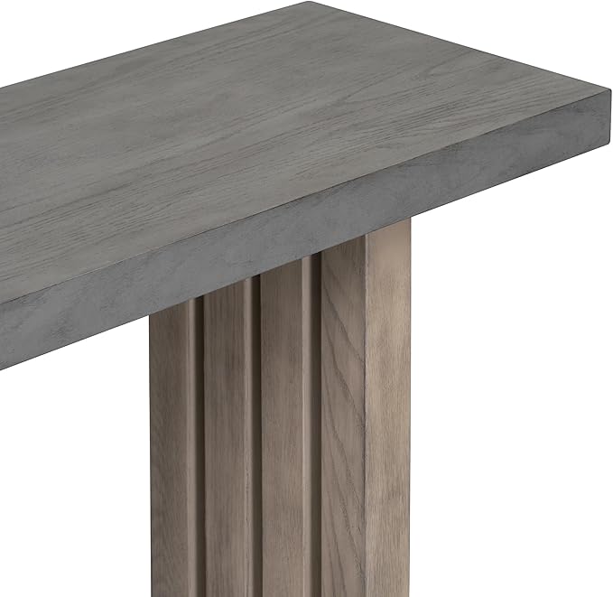 Uniquely Designed Oak Veneer Console Table, Modern Long Sofa Side Table with Distinctive Side Shapes, Suitable for Entryway, Hallway, Living Room, Foyer, Corridor,Easy Assembly (Gray-41RT)