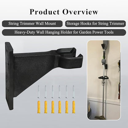 Premium Heavy-Duty Wall Hanging Holder for Garden Power Tools, Garage Storage Organizer, Storage Hooks for Trimmer, Holds up to 300lbs, Fits EGO 56V Trimmer and Edger, Ego Power/Edger(2Pcs/6-Hole)