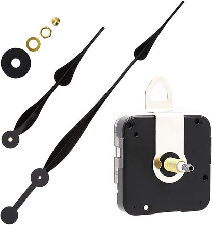 TIKROUND Youngtown 12888 High Torque Long Shaft Clock Movement Mechanism with 12 Inch Long Spade Hands Total Shaft Length 1-3/32 inches