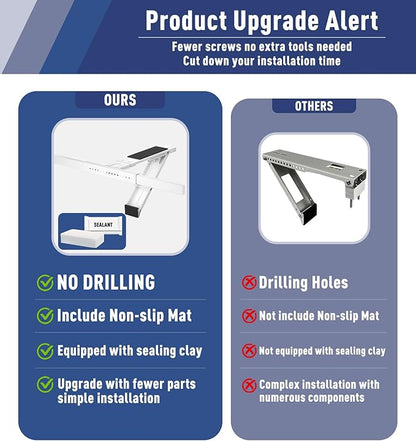 LEOPO No Drilling Air Conditioner Support Bracket,HVAC Brackets Fits Single & Double-Hung Windows, Heavy Duty Outdoor Wall Mounted Window AC Bracket，Holds Up to 150lbs, for 5000-12000 BTU Units