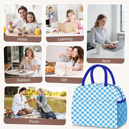 Lunch Box for Women Adult Men, Cute Insulated Lunch Bag Women Reusable Large Lunch Boxes Tote Bag Leakproof Simple Thermal Cooler Bag for Work Office Picnic