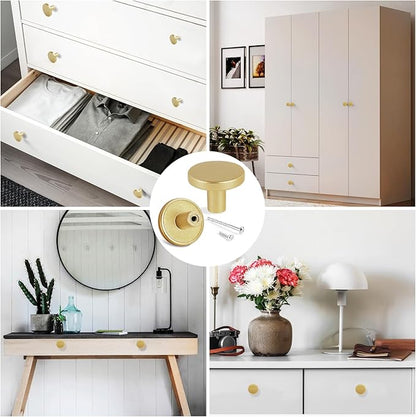 Romeda 12 Piece Drawer Knobs, Gold Cabinet Knobs with Screw, 30mm Drawer Pulls for Dresser, Kitchen, and Cabinet Drawers