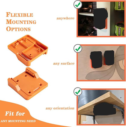Crivnhar Battery Mount Holder Compatible for RIDGID 18V Batteries, Wall Mounts Hanger Fit for L1815R B1820R L1830R B1830R B1820, Organize Garage/Workshop/Work Truck(5 Pack, w/20 Screws, No Battery)