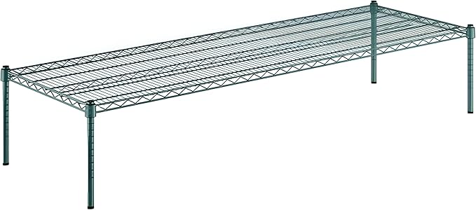 24" x 72" x 14" Green Epoxy Wire Storage Shelf, Dunnage Rack, Commercial 1 Tier Small Shelf